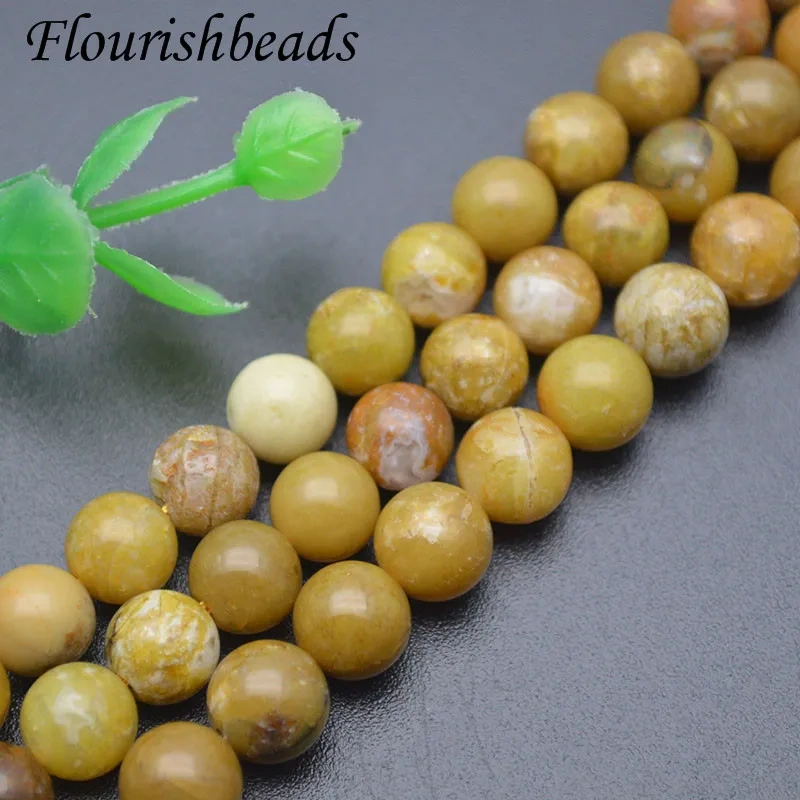 Natural Stone Beads 6/8/10mm Yellow Opal Round Beads for Jewelry Making Diy Bracelet