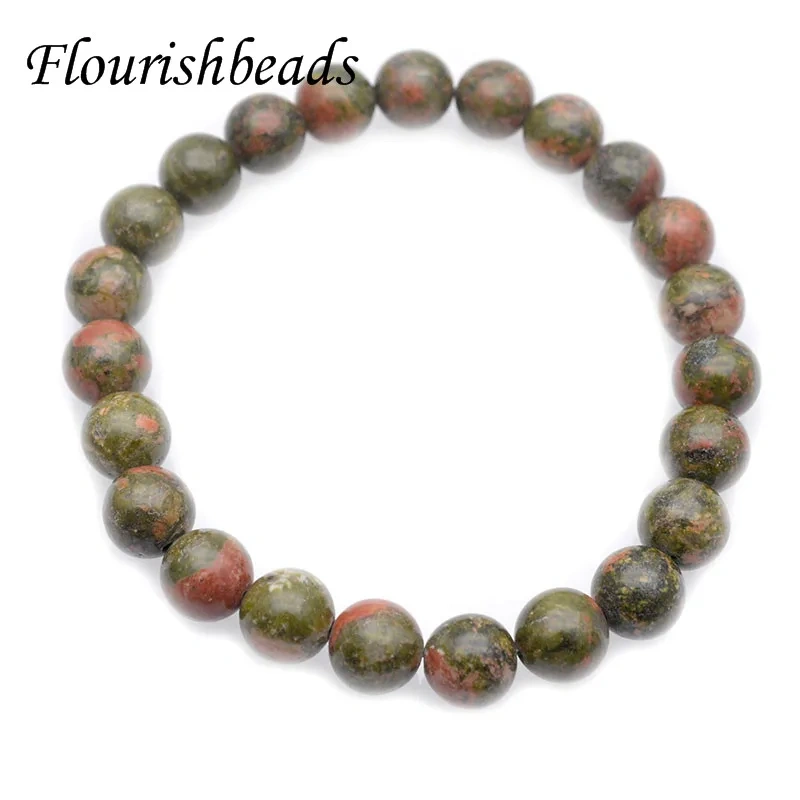 High Quality Natural Unakite Stone Beads Bracelet Fashion  for Women Men Energy Jewelry Gifts 10pcs/lot