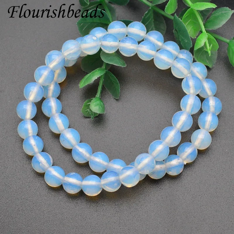 10pcs/lot Natural Smooth Opalite Stone Beads Bracelet Men Women Handmade 8 Mm Beads Elastic Rope Bracelet Jewelry Gift