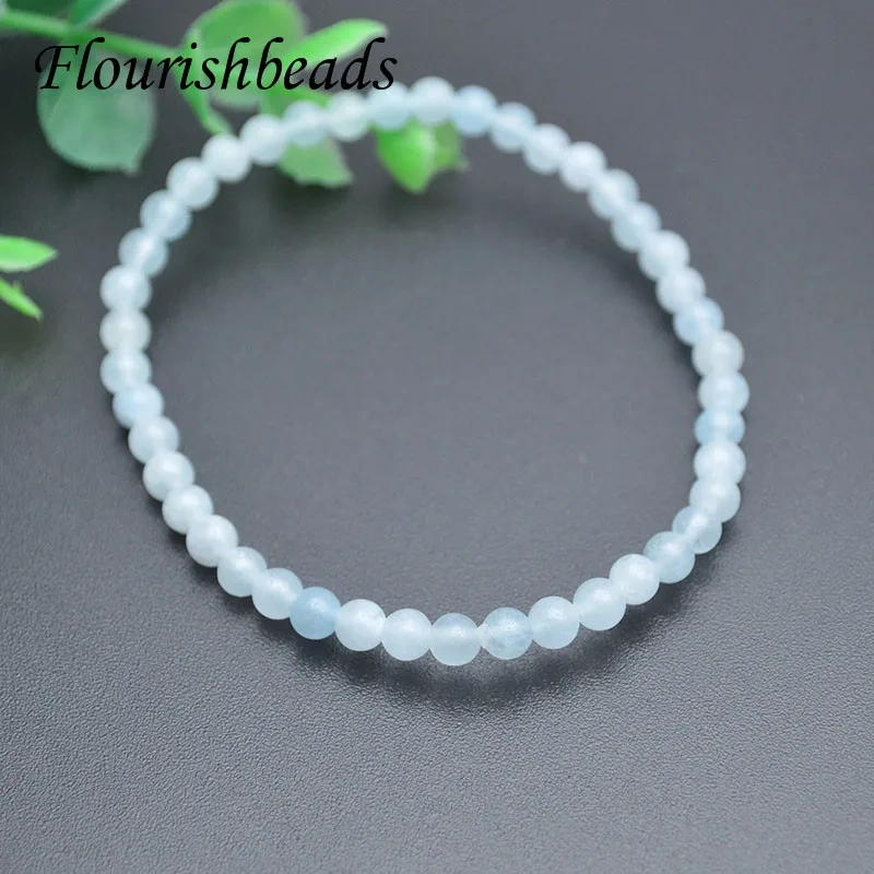 4mm Stone Beads Stretch Bracelet for Women Natural Agates Jaspers Onyx Lapis Lazuli for Jewelry Gift 18cm Length