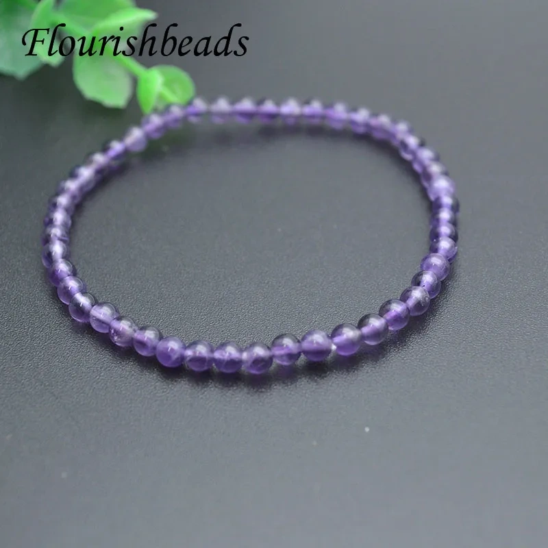 4mm Stone Beads Stretch Bracelet for Women Natural Agates Jaspers Onyx Lapis Lazuli for Jewelry Gift 18cm Length