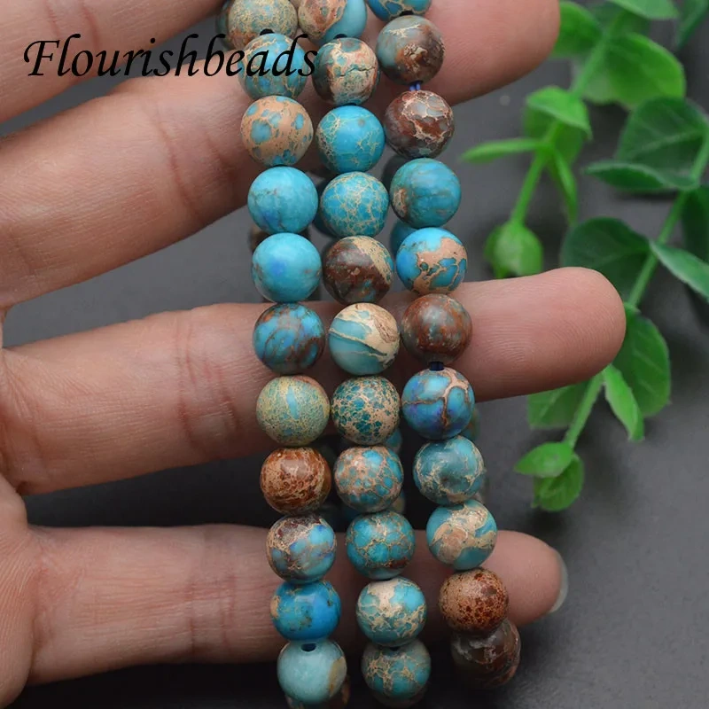 5 Strands Classic 8mm Natural Stone Beads Bracelet 7.5“ Turquoise Impression Jasper Handmade Bracelet Charm Women Jewelry Gift