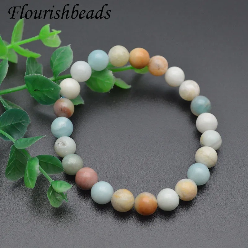 Natural Mix Amazonite Stone 8mm Round Beads Strand Bracelet jewelry