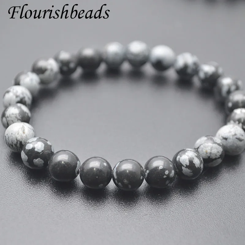 Natural Stone Snow Flake Jaspers Beads 8 Mm Round Beads Bracelet Jewelry Gemstone Gift 10pcs/lot