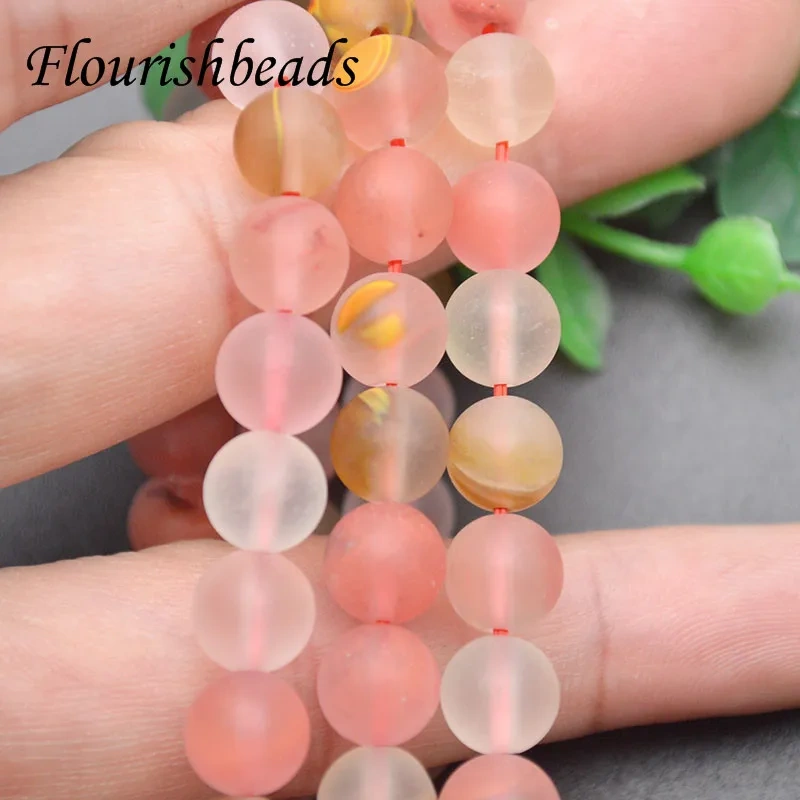 Wholesale 10pcs Round Matte Natural Cherry Quartz Bracelet  for Women Gift Dia 8mm