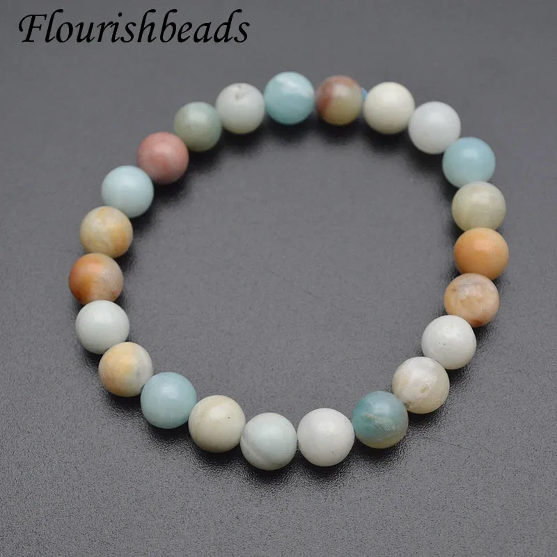 Natural Mix Amazonite Stone 8mm Round Beads Strand Bracelet jewelry