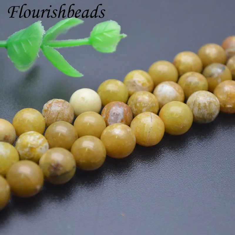 Natural Stone Beads 6/8/10mm Yellow Opal Round Beads for Jewelry Making Diy Bracelet