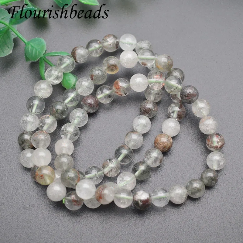 Natural Green Phantom Quartz Stone 8mm Beads Bracelet  Women Round Beads Stretch Crystal Bracelet 5pcs/lot