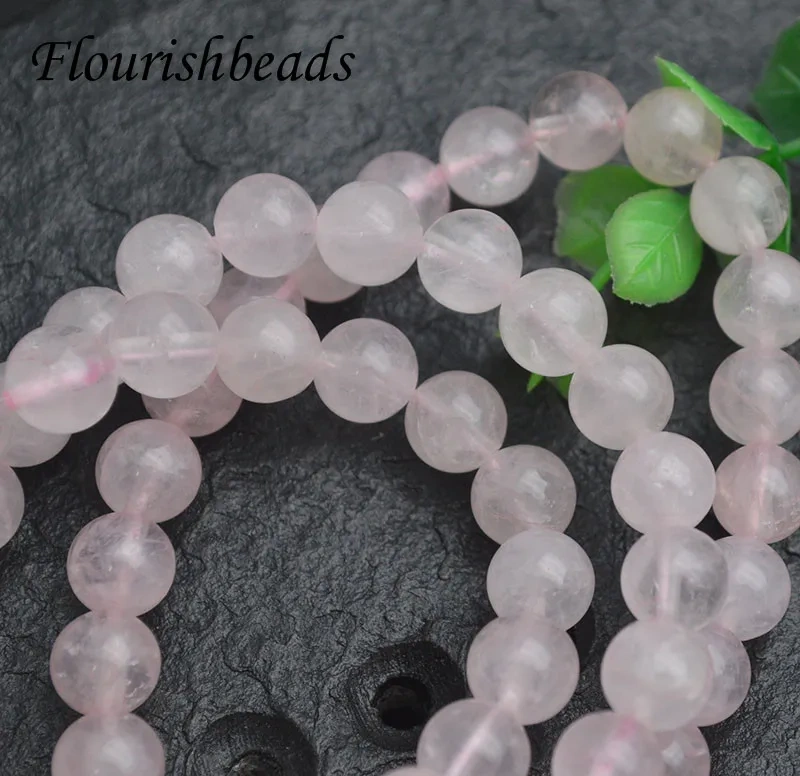 10pcs/lot Natural Smooth Matte Rose Quartz Stone Bracelets Trendy Sweet Natural Beads Pink Crystal Fine Jewelry Handmade Gift