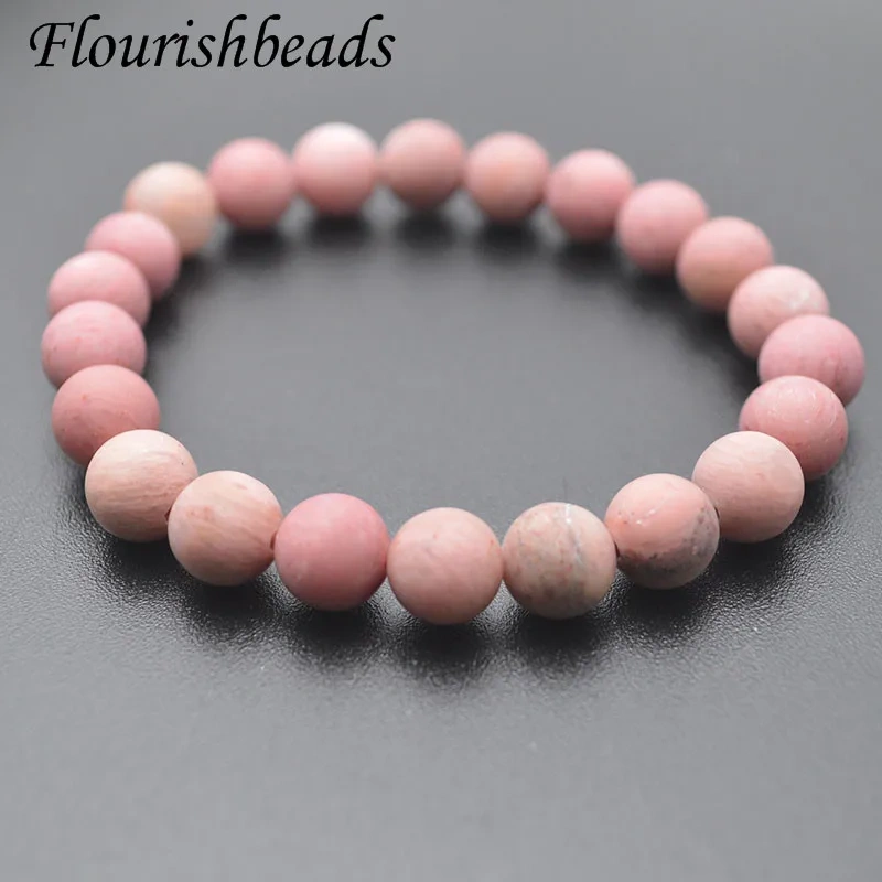 Natural Gem Stone Matte Rhodonite Beads Bracelets for Women Jewelry 10pcs/lot