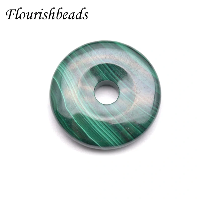 Popular Natural Malachite Gemstone Round Donut Shape Pendants Necklace Materials Classic Jewelry Party Gift DIY Stuff 20~35mm