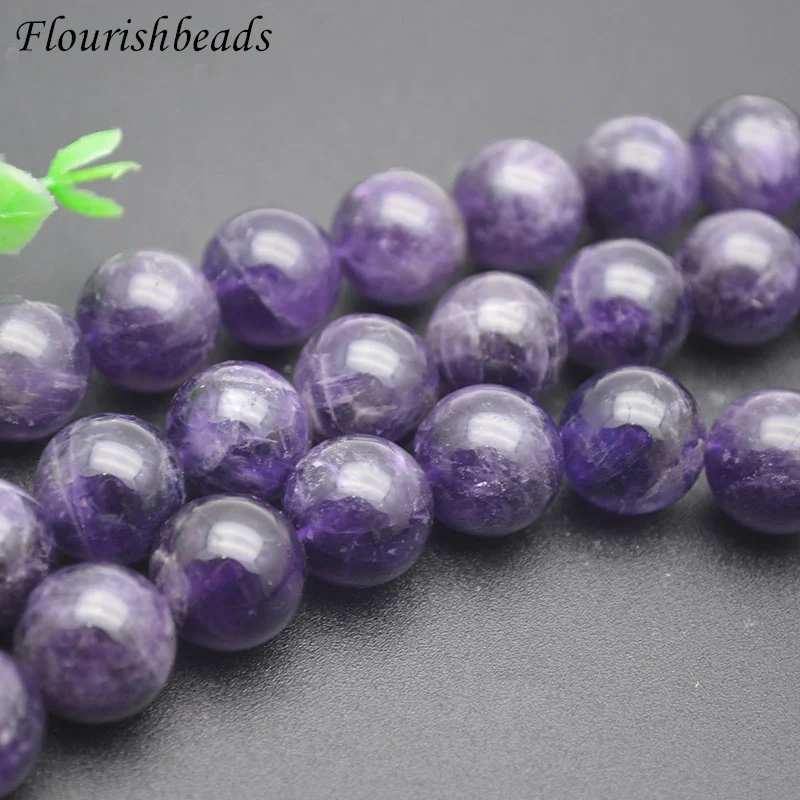 14mm Natural Amethyst Stone Round Loose Beads  Crystal Bead for DIY Jewelry Making Necklace Bracelet