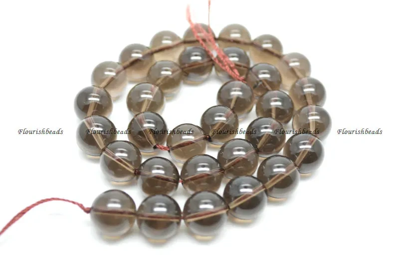 4mm~14mm High Quality Smoky Quartz Stone Round Loose Beads DIY Jewelry Necklace Making Materials