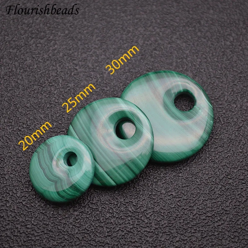 Various Size Natural Malachite Gemstone Round Donut Shape Pendants Necklace Materials Classic Jewelry Party Gift DIY Stuff