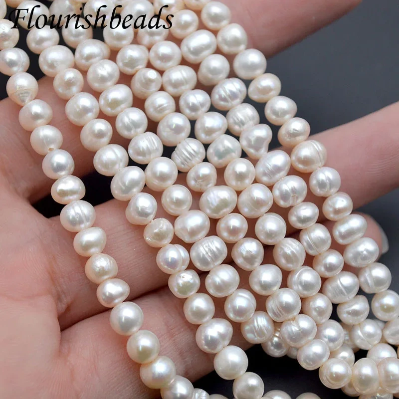 Wholesale 5~11mm White Natural Freshwater Pearls Potato Shapa Oval Round Loose Beads Baroque Beaded for DIY Jewelry Making