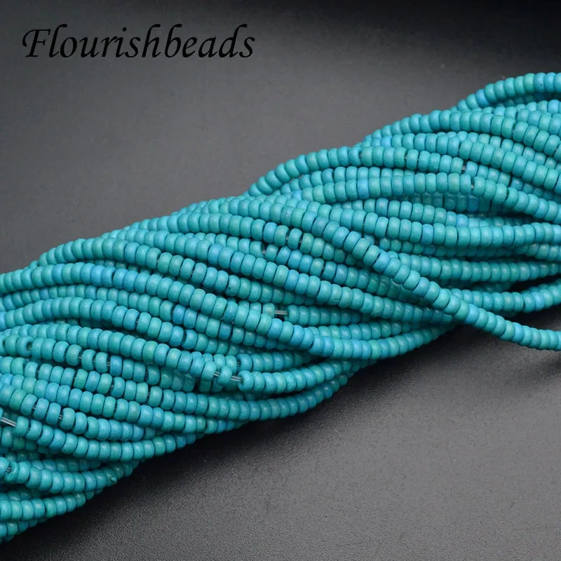 10strands2x4mm Blue white Color Abacus Rondelle Stone Synthetic Turquoise Loose Spacer Beads for Necklace Jewelry Making