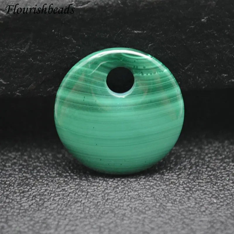Various Size Natural Malachite Gemstone Round Donut Shape Pendants Necklace Materials Classic Jewelry Party Gift DIY Stuff
