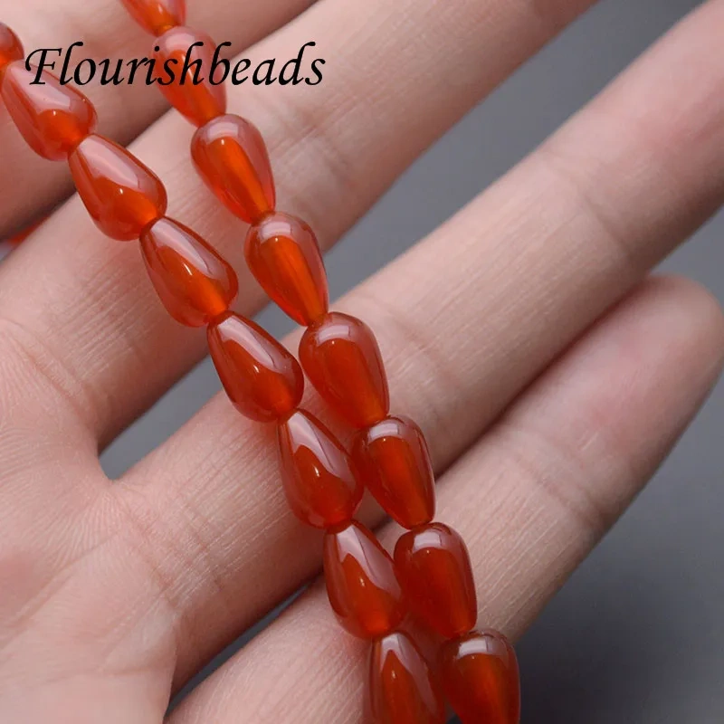 6x8mm Natural Red Agate Onyx Drop Shape Loose Beads for DIY Necklace Bracelet Jewelry Making 5 Strands/lot