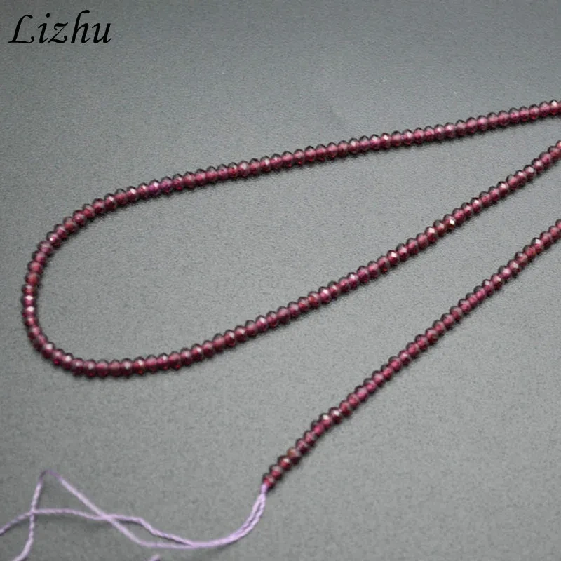 3mm Diamond Cutting Natural Garnet Faceted Stone Round Loose Beads for DIY Jewelry Necklace