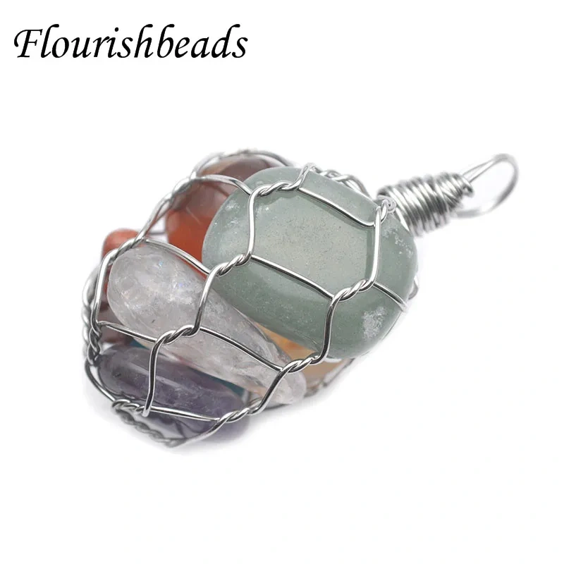 7 Chakra Healing Crystal Pendant Wire Winding Charms for Yoga Energy  Couple Pendant Necklace Jewelry Making