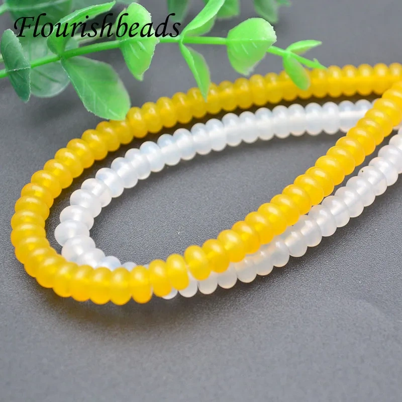 3x6mm Natural Agate Onxy Bright Amber Yellow Color Rondelle Abacus Loose Beads DIY Necklace Bracelet for Jewelry Making
