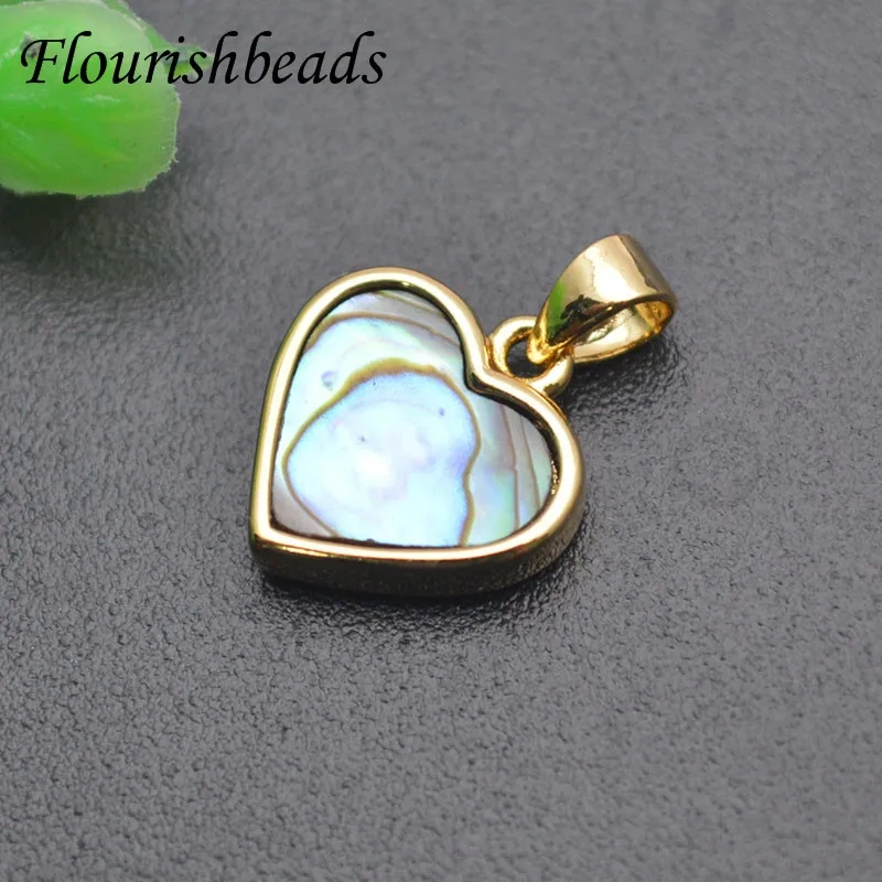 5pcs  Natural Stone Pendant Apatite Amethyst Sun Stone Heart Shape Charms DIY Earrings Necklace Accessories for Fine Jewelry