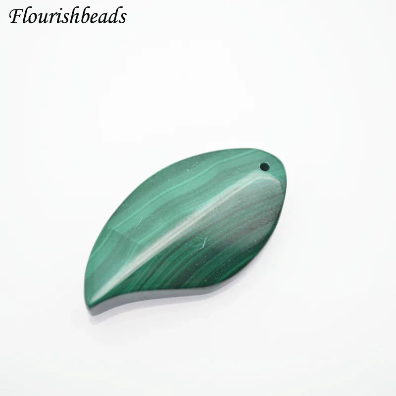 New Arrival Leaf Shape Natural Malachite Pendant Gemstone Materials Fine Jewelry Necklace Earrings Makings DIY Supplies