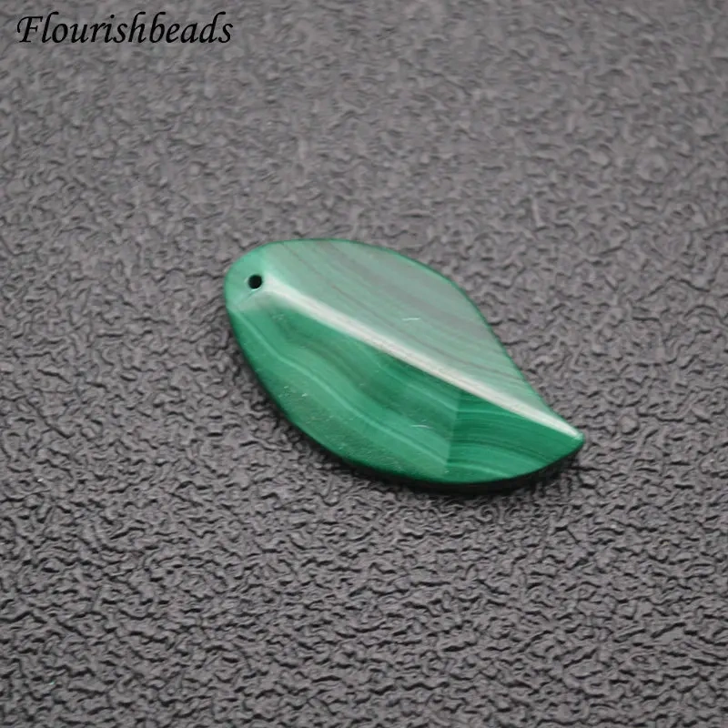 New Arrival Leaf Shape Natural Malachite Pendant Gemstone Materials Fine Jewelry Necklace Earrings Makings DIY Supplies