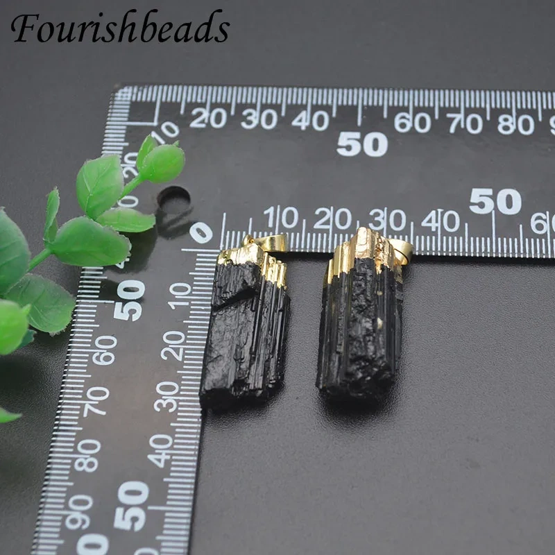 Natural Stone Black Tourmaline Raw Stone Pendant Necklace Healing Crystal Quartz Jewelry Gift 1pc