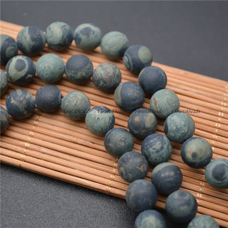 Matte Natural Kambaba Jasper Stone Round Loose Beads Jewelry Materials 4mm 6mm 8mm 10mm