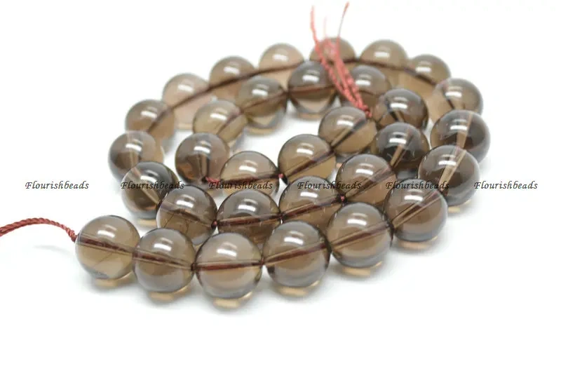 4mm~14mm High Quality Smoky Quartz Stone Round Loose Beads DIY Jewelry Necklace Making Materials