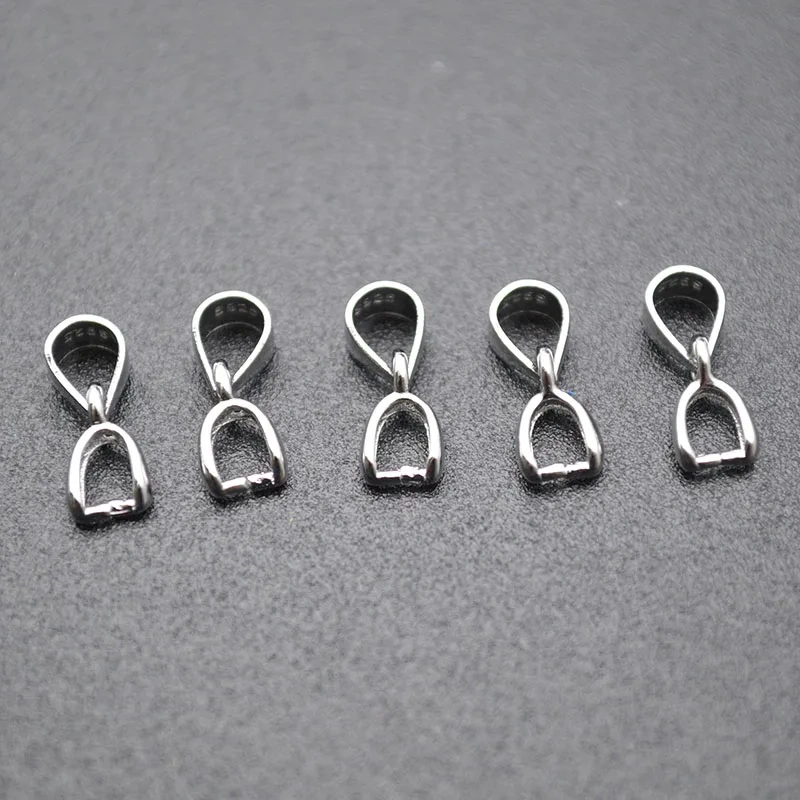 30pc/lot S925 Silver Melon Seeds Buckle Charm Connector Bale Pinch Clasp Clips Pendant Clasps Hook Supplies For Jewelry Findings