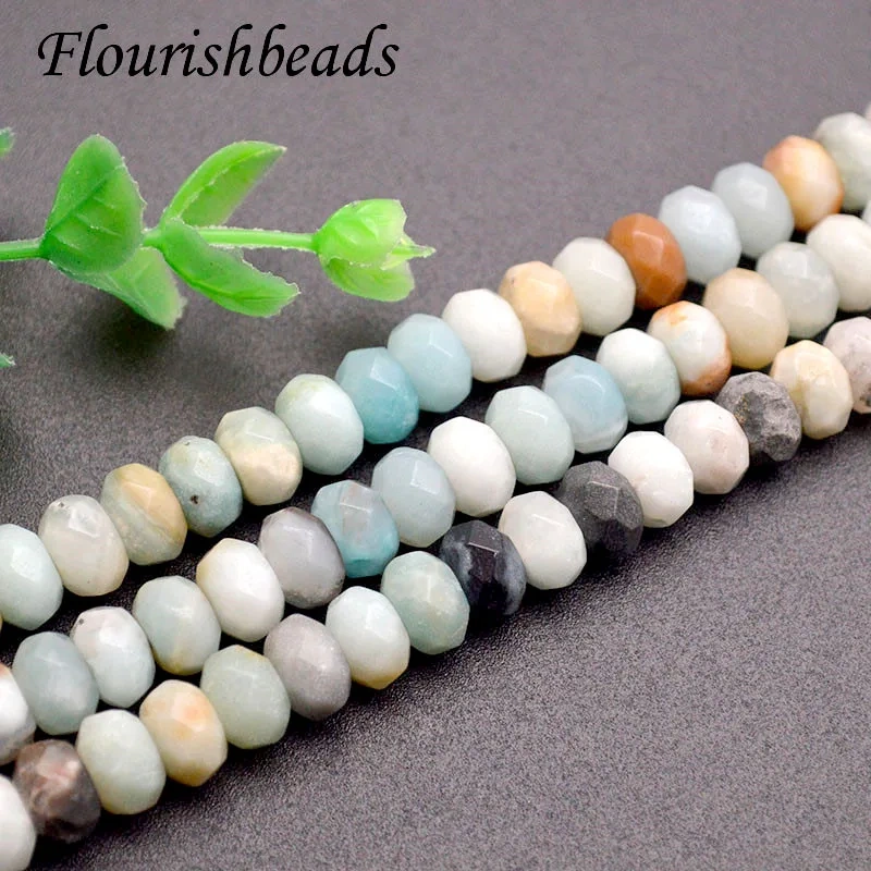 High Quality 5x8mm Faceted Natural Amazonite Sodalite Stone Loose Beads for DIY Bracelet Necklace Jewerlry Making Accessories