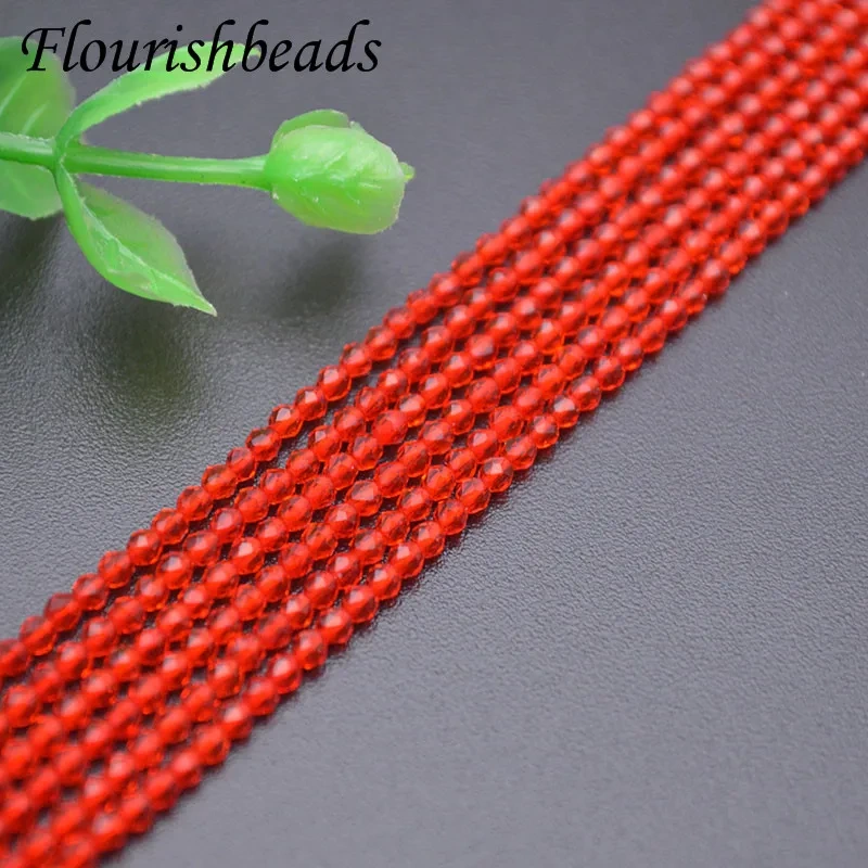 2mm Red Color Faceted Glass Crystal Round Beads for DIY High Quality Necklace Bracelet Jewelry Making Supplier 100strands/lot