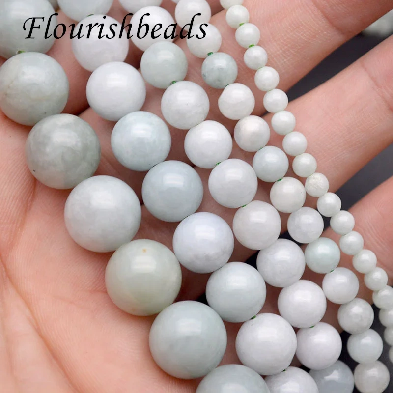 Wholesale 4-12mm Natural Burma Jade Smooth Round Loose Beads for Jewelry Making DIY Bracelet Necklace