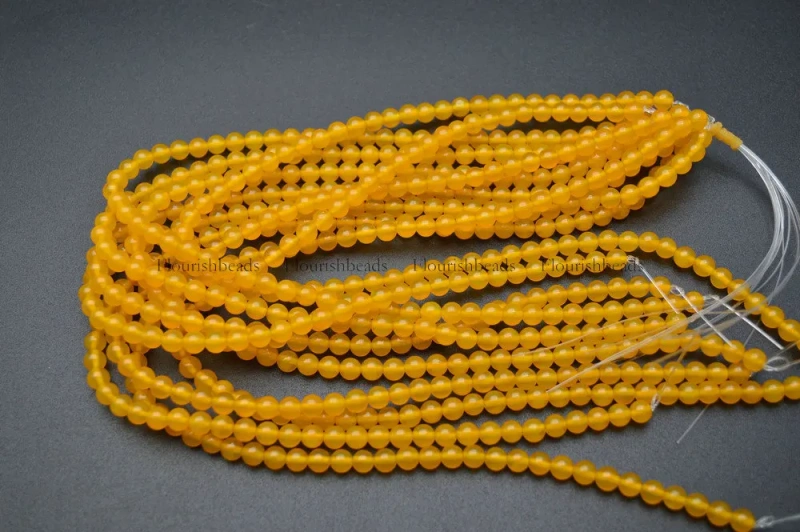 6mm 8mm Natural Yellow Agate Stone Round Beads DIY Jewelry making supplies