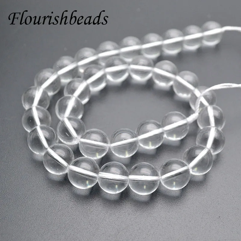 Natural White Clear Crystal Quartz Smooth Round Beads 4/6/8/10/12mm Size for DIY Fine Jewelry Necklace Bracelet 5 Strands/lot