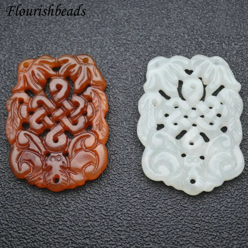 Natural Jade Carved Gemstone Pendant Fine Jewelry DIY Necklace Jewelry Making Supplies 5pcs