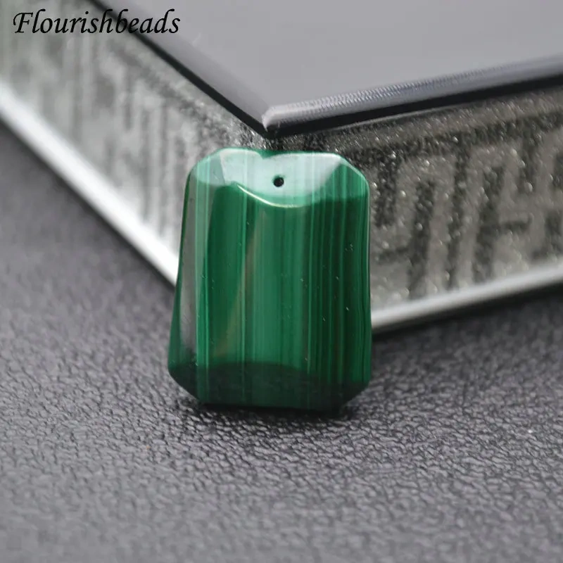 19x25mm Natural Malachite Gemstone Rectangle Convex Shape Pendants Necklace Materials Classic Jewelry Party Gift DIY Stuff