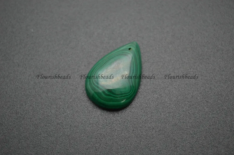 Natural Malachite Flat drop pear shape stone pendant fit necklace making 5pc per lot