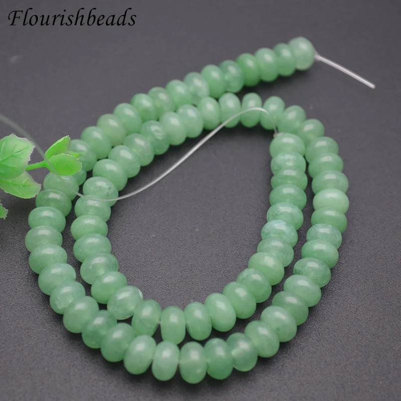 5x8mm High Quality Light Green Malay Jade Stone Rondelle Shape Spacer Beads Light Green DIY Necklace Bracelet  5 Strands/lot