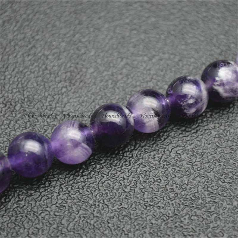 6mm 8mm 10mm 12mm Real Dark Amethyst Stone Round Beads Fine Jewelry Making Smooth Loose Beads 5 Strands