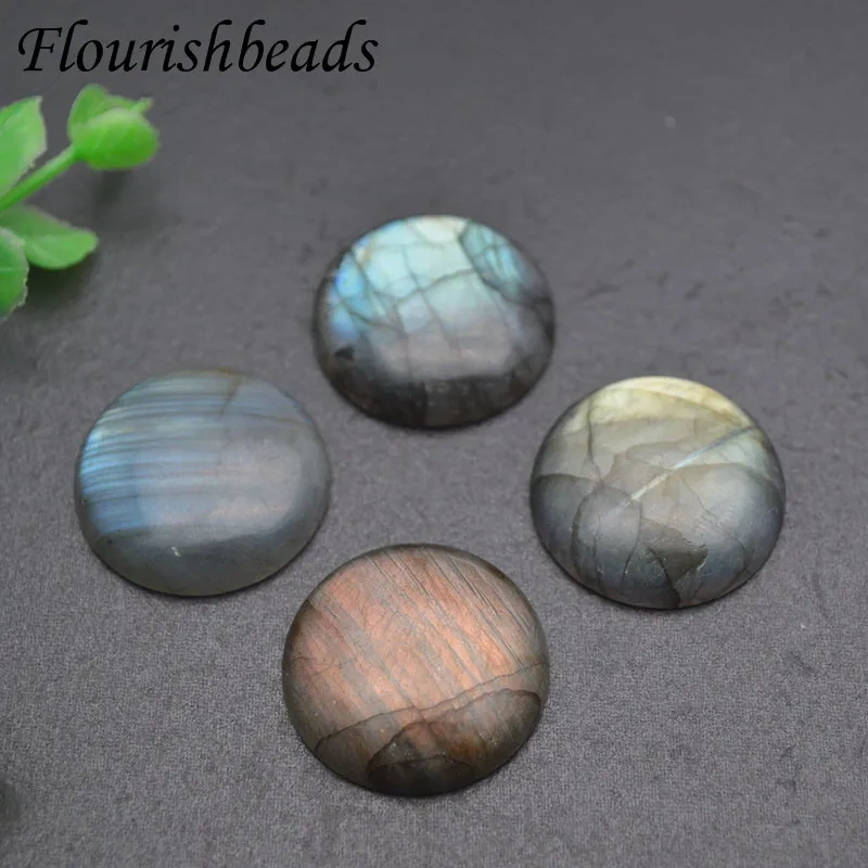 1pc Multiple Size Shiny Natural Labradorite Cabochon Bead Round Loose Beads for Jewelry Making