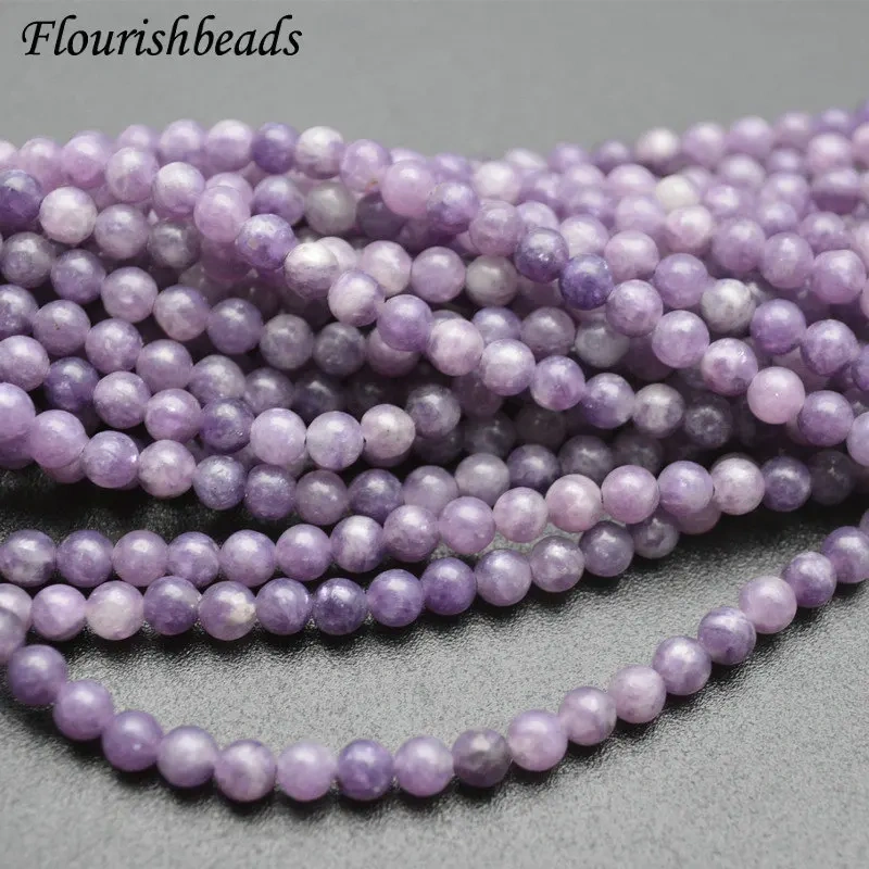 5 strands Natural Lepidolite Stone Round Loose Beads fit Necklace Bracelets Making 4mm 6mm 8mm 10mm