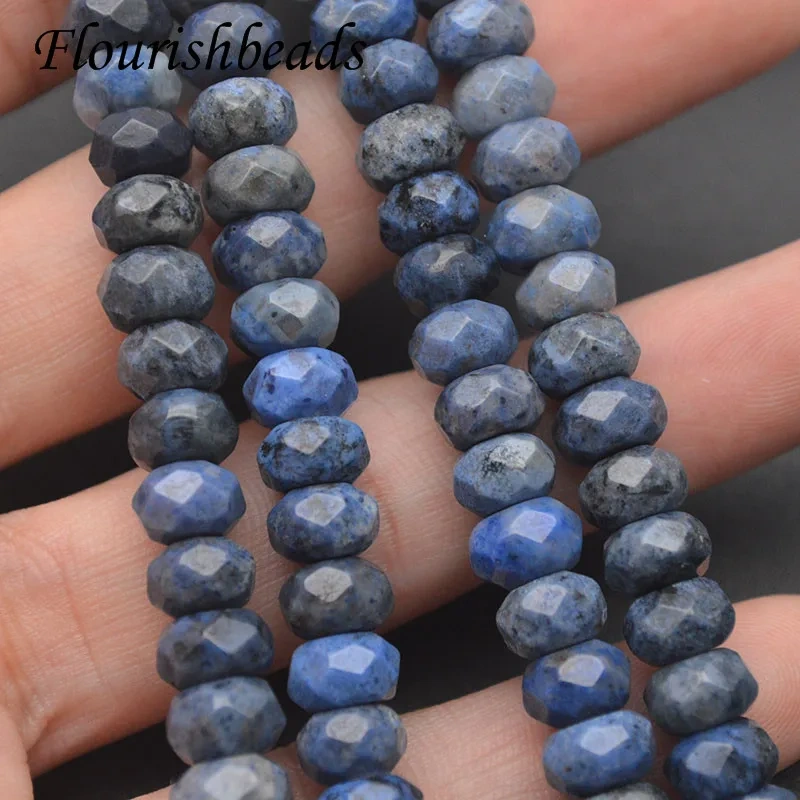 Natural 5x8mm Faceted Dumortierite Stone Loose Spacer Beads for Jewelry Making DIY Bracelets Necklace