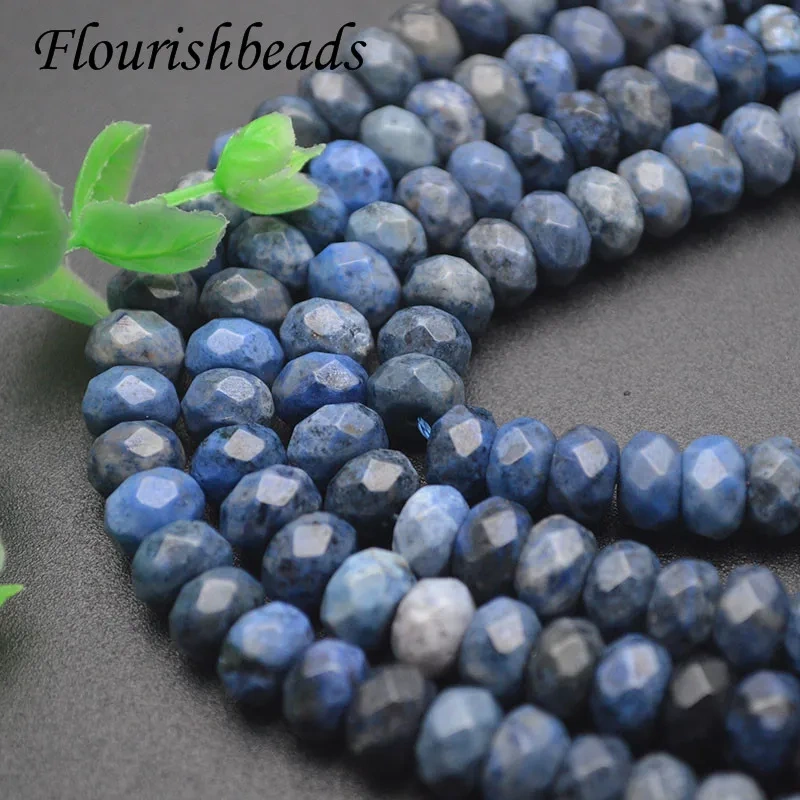 Natural 5x8mm Faceted Dumortierite Stone Loose Spacer Beads for Jewelry Making DIY Bracelets Necklace