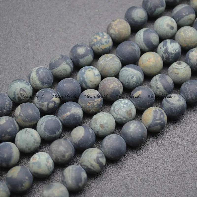 Matte Natural Kambaba Jasper Stone Round Loose Beads Jewelry Materials 4mm 6mm 8mm 10mm