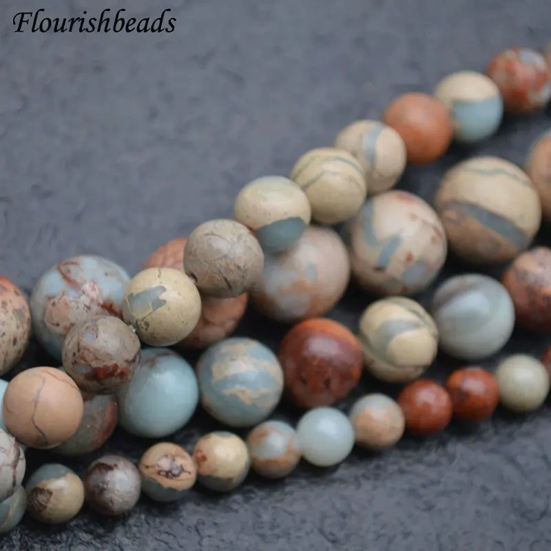 Natural Snake Skin Jasper Agate Gemstone Round Loose Beads Jewelry Materials 6mm 8mm 10mm 12mm