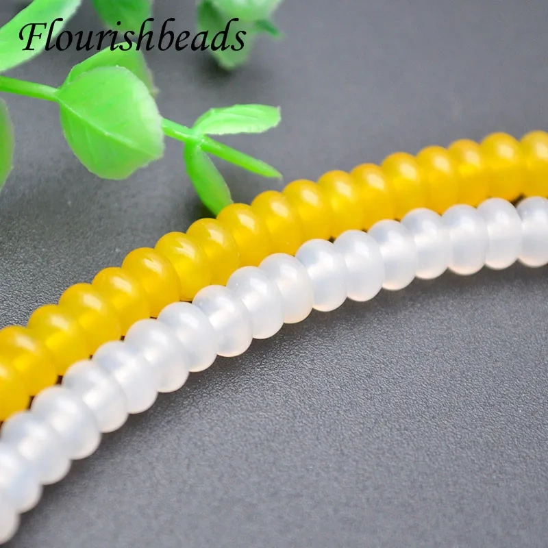 3x6mm Natural Agate Onxy Bright Amber Yellow Color Rondelle Abacus Loose Beads DIY Necklace Bracelet for Jewelry Making