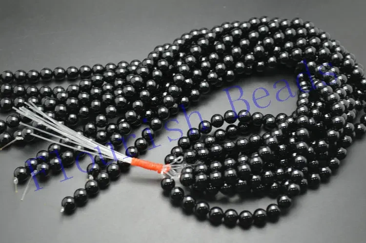 Natural Pure Black Onyx Agate Smooth Stone Round Loose Beads 2mm 4mm 6mm 8mm 10mm 12mm 14mm 16mm 18mm 20mm